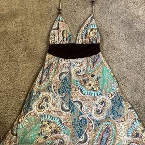 Multi-colored halter dress